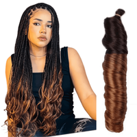 Vente en gros de cheveux synthétiques en fibre à haute température, boucles en spirale de style français texturées, tresses, 150g, 24 pouces, haute qualité