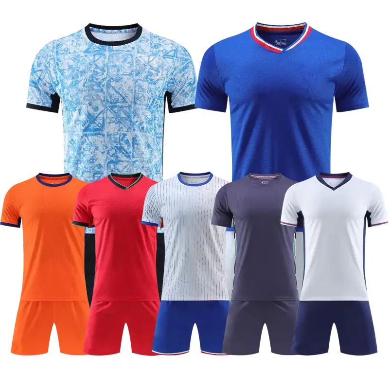 wholesale Euro England Italy France Football Kit for boys with Sublimated Soccer Jerseys Socks Kids football wear Sets