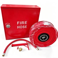 Ensemble de dérouleur de tuyau d'incendie manuel avec armoire de protection, vanne en laiton et tuyau flexible pour la protection incendie des bâtiments