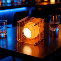 Lampe de nuit LED ronde douce et chaude à brancher pour bureau, maison et hôtel, lampe de table en acrylique en forme de cube