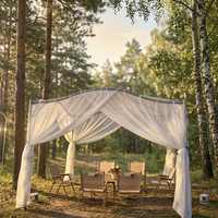 Arche en acier de couleur personnalisée, rideau transparent imperméable pour jardin, fête, cour arrière, style pavillon moderne, directement de l'usine
