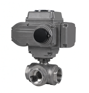 Vanne à bille électrique actionnée par un moteur COVNA 90 jours de garantie HK60-Q-T 1/2 pouce 3 voies 1000 WOG 24V DC CF8 en acier inoxydable - Product Image 1