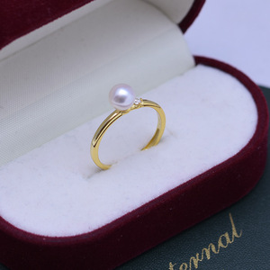 Bague en argent S925 minimaliste à ouverture, avec perle d'eau douce ronde blanche de 6-7 mm, forte luminosité, presque parfaite, pour femmes - Product Image 3