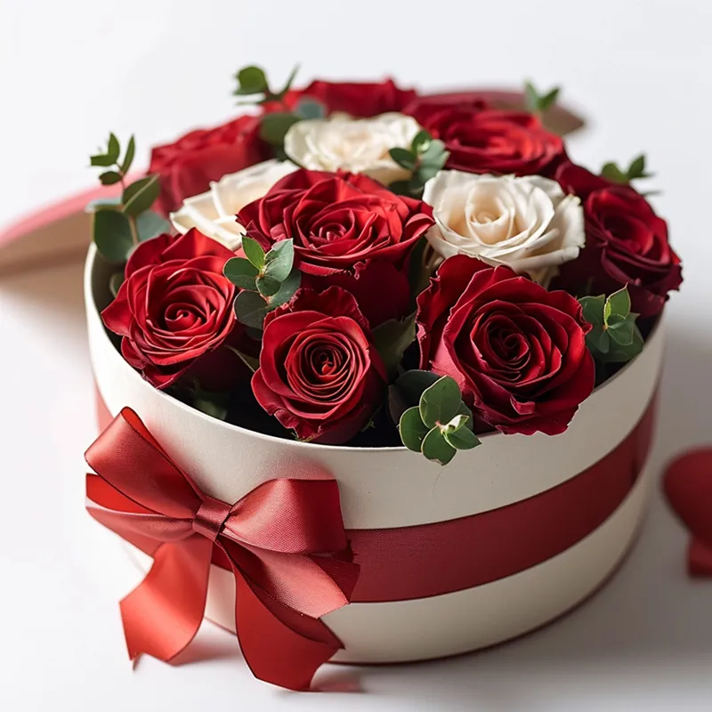 Caja de flores redonda con sombrero de embalaje de envío rosa de lujo hermosa al por mayor