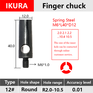 Stuka Ikura Bartop 7 #8 #10 #12 # M6 Auto Bar Feeder Linker Draad Vinger Veer Stalen Spantang - Product Image 5