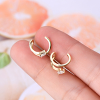 Boucles d'oreilles créoles clipsables en argent 925, étanches, avec moissanite taille poire 3*4mm 0.3ct, bijoux de mode GRA pour femmes