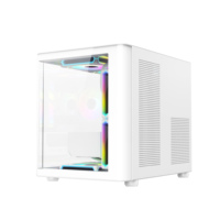 AntarcChill M-ATX Case Full View Seaview Hyperboloids Tempered Glass Side Panel Mini Computer Case 7 Fans Position