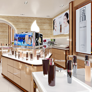 Estantes de exhibición de tienda de cosméticos de madera personalizables Brutalist con servicio OEM/ODM para tiendas de cuidado de la piel y perfumes - Product Image 3