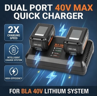 Chargeur de batterie double port BLA 40V de remplacement pour batterie d'outil électrique BLA LBX2040 LBX1540 LBX2540, usine OEM ODM