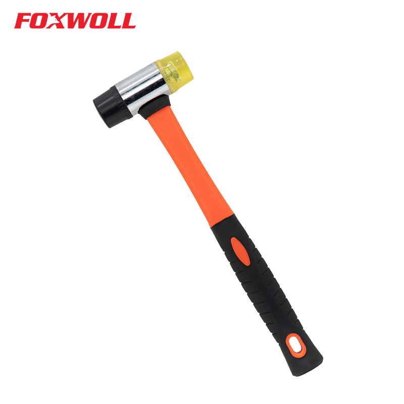 6 Oz 8 Oz 10 Oz 12 Oz 18 Oz 24 Oz 32 Oz Rubber Mallet Double-Faced Soft Hammer with Fiberglass Handle Rubber Hammer