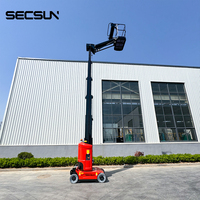 Cherry Picker Boom Lift Grue Camion Plate-forme de travail surélevée électrique Mini Cherry Picker avec bras télescopique de 11 mètres