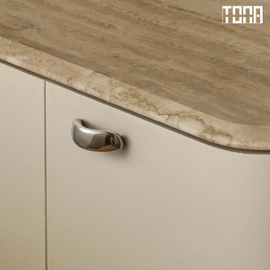 Designer Brushed Brass Villa Cabinet Knob Heavy Hardware Minimalist Luxury Interior Solid <strong>Metal</strong> Modern Kitchen <strong>Drawer</strong> - Product Image 3