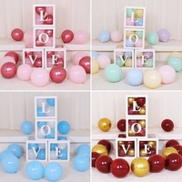 Vente en gros de boîtes transparentes en PVC 30*30*30, boîte à lettres personnalisée, boîte surprise, boîte à ballons transparente pour la décoration de fête