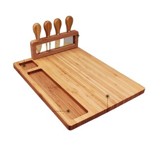 Tabla de Quesos de Bambú con Juego de Cuchillos, Tabla de Cortar de 4 Piezas para Servir y Uso en la Cocina, Color Madera Natural - Product Image 5