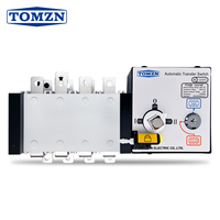 TOMZN 4P ATS Commutateur de transfert automatique double alimentation classe PC, sélecteur électrique 400V AC, automatique ou manuel, 2 entrées 1 sortie, verrouillage