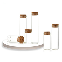 Tube à essai rond à fond plat en vrac 10ml 15ml 20ml 30ml 50ml 60ml 70ml verre Borosilicate avec liège 30mm