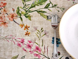 French Country Wildflowers bacche tovaglia rettangolare, <span class=keywords><strong>cotone</strong></span> Poly Wipe off tessuto per interni all'aperto decorazione per la tavola del partito/ - Product Image 2