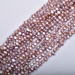 Baroque ngọc trai tự nhiên sợi Ins Retro đào trắng tím 4mm hạt ngọc trai cao cấp bán buôn bán quý Vòng cổ - Product Image 6