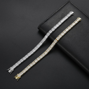 Pulsera de tenis tipo escalera de 7 mm, Pulsera de cobre y circonio estilo Hip Hop, Collar de moda Tanjing Lijing - Product Image 1