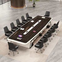 Ensemble de chaises de conférence en bois moderne haut de gamme, grande table rectangulaire, résistante aux taches et à la saleté, pour bureaux/salles de conférence