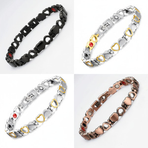 Bracelet magnétique en forme de cœur en alliage de zinc, bijoux unisexes, cadeau, bracelets à la mode - Product Image 1
