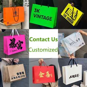 Sacs cadeaux en papier cartonné de luxe KM avec poignées pour la vente au détail, les épiceries, les boutiques, les marchandises, les faveurs de fête, les mariages, les vêtements - Product Image 5