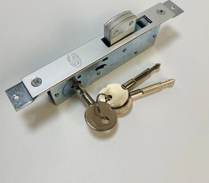 Serrure à mortaise pour porte de magasin, crochet, aluminium, double cylindre, ensemble de serrures pour portes d'entrée de magasin - Product Image 2