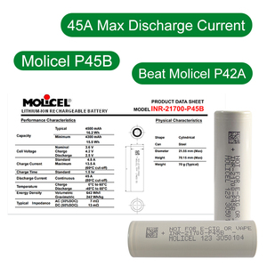 Molicel P45B 4500mAh 45A có thể sạc lại 3.6V 21700 hình trụ <span class=keywords><strong>Lithium</strong></span> Ion pin cho Drone Scooter Pin gói - Product Image 4