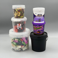 Usine de seau en plastique de haute qualité 1/2/3/4/5 litres vente en gros couleurs personnalisables sûres et hermétiques pour une utilisation polyvalente