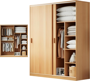 Armoire de chambre à coucher autoportante en mélamine de qualité supérieure |   Taille/Couleur personnalisées |   Armoire portable DIY au design moderne, durable et écologique - Product Image 1