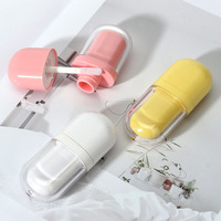 Tube de brillant à lèvres ovale rose de 3 ml avec emballage, flacon de brillant à lèvres blanc effet crème glacée, mini contenant d'emballage pour huile à lèvres DIY