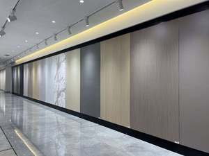Panneau mural décoratif d'intérieur 5 mm 1200x2400 mm en PVC avec placage de bois de bambou et charbon de bois, service de découpe, marque <span class=keywords><strong>Lansen</strong></span> - Product Image 3