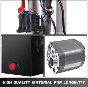 Unidad de Potencia Hidráulica con Tanque de Aceite de Hierro de 8 Cuartos, Motor de 12V CC, Bomba de Rendimiento de Acción Simple para Elevación de 4M, Maneta de Control - Product Image 2