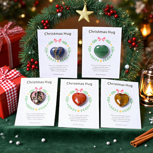 Cœur sculpté en améthyste naturelle pour la guérison par les cristaux, carte de Noël décorative en pierre de cristal, vente en gros - Product Image 3