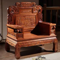 Ensemble de canapés en bois de rose indonésien pour le salon, nouveau style chinois en bois de séquoia, salon de villa classique sculpté de la période Ming et Qing