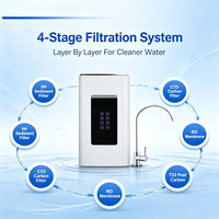 Purificateur d'eau par osmose inverse de bureau 400 GPD, modèle T08 RO, filtration en 4 étapes, machine de purification de l'eau du robinet pour les petits ménages