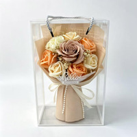 Vente en gros de fleurs de savon artificielles faites à la main, bouquet de roses, boîte cadeau, directement de l'usine, plus de 500 références en stock, personnalisation OEM/ODM, livraison rapide