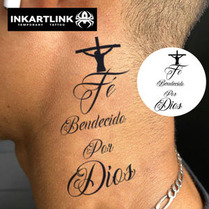 Pegatina de Tatuaje de Cruz Religiosa Española Personalizada Bendecido Por Dios Herbal 15 Días Arte Corporal Semipermanente <span class=keywords><strong>para</strong></span> Cuello Venta al por Mayor - Product Image 2