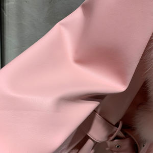 معاطف ترنش طويلة واقية من الرياح لعام 2024، جاكيتات من جلد الغنم الأصلي، معطف جلدي وردي طويل للنساء - Product Image 3