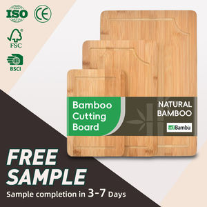Juego de 3 Tablas de Cortar de Bambú para Cocina, Resistentes, con Ranura para Jugo - Product Image 1