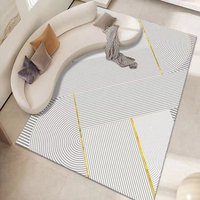 Tapis à poils bouclés à lignes géométriques de style japonais Wabi-sabi, salon, canapé, table basse, chambre à coucher, tapis de chevet, lavable pour adolescents