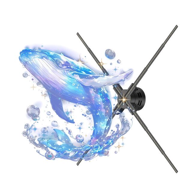 3D Hologram Advertising Fan Indoor Outdoor Wall Mount 78cm Holographic Display with Audio Education OEM