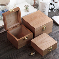 Boîte en bois à clapet de différentes tailles, personnalisable, en noyer noir ou en hêtre, pour le stockage