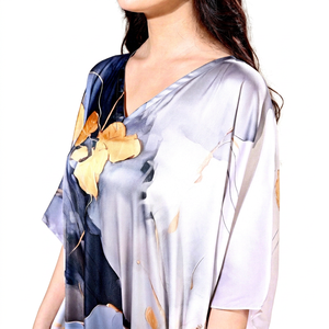 High Quality Designer Turkish Style <b>Kaftan</b> Women Polyester Handmade Batwing Sleeves V Neck Regular Fit Flared Hem Midi Party - Product Image 1