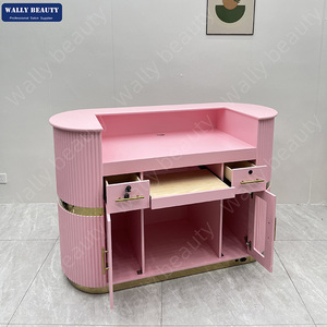 Mostrador de recepción frontal, mostrador de recepción de Salón Pequeño con mostrador con cajones bloqueables, mostrador de recepción con mostrador para belleza - Product Image 6