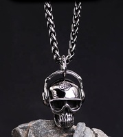 Collier pendentif en acier inoxydable, bijoux personnalisés, rock gothique, crâne, plaqué or 18 carats, plaqué or rose, chaîne à maillons, colliers punk