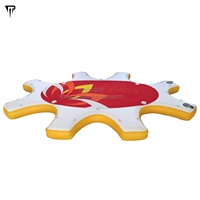 JTRDA Diamètre 3m Parc Aquatique Gonflable Plate-Forme Aérienne Ronde Île Ponton Flottant Sup Yoga Dock Connecter avec 8 SUP Board