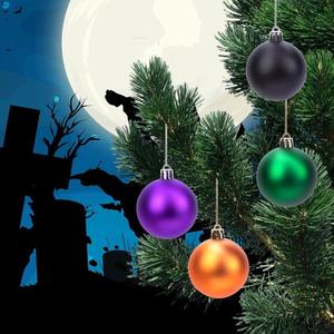 24 ornements de boules en plastique Nouvelles décorations d'Halloween et de Noël Transfrontalières Ornements suspendus d'arbre imprimés UV pour usage domestique - Product Image 3