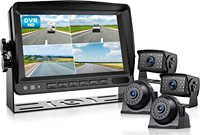 Système de Caméra de Recul DVR Quadri-écran et Kit Moniteur AHD 4 Canaux 7/9 Pouces pour Camions et Engins Lourds