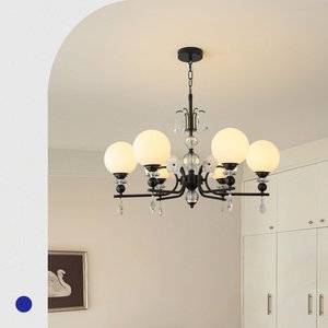 Spherical Chandelier Vintage Creamy Retro Modern Multi Head E27 <b>LED</b> <b>Light</b> For Bedroom Hallway Dining Room - Product Image 4